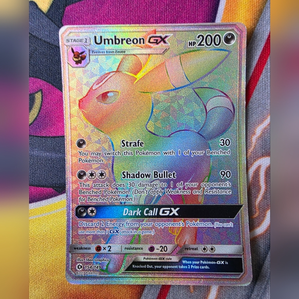Pokemon Blue and Yellow Trading Card Umbreon GX